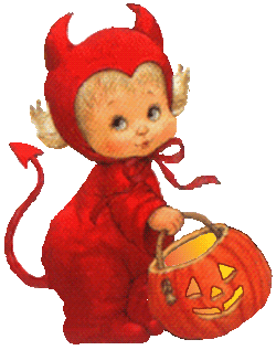Dziecko przebrane za diabła w Halloween